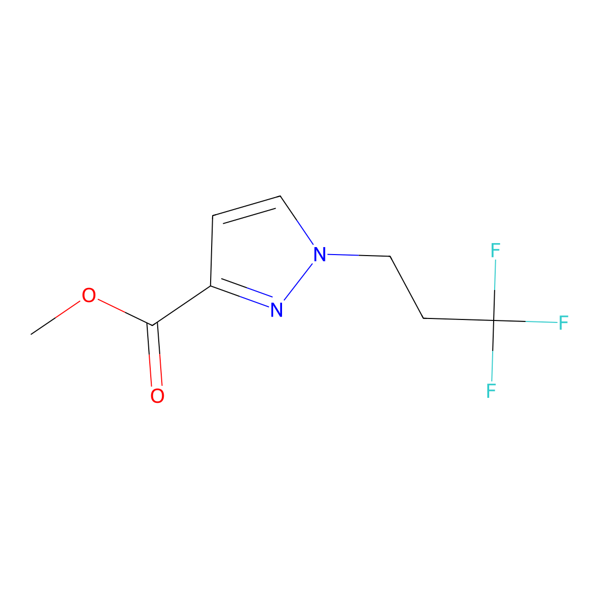 Methyl 1-(3,3,3-trifluoropropyl)pyrazole-3-carboxylate molecular structure, CAS 1860801-86-0