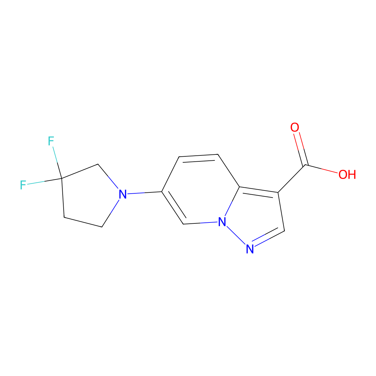 6-(3,3-Difluoropyrrolidin-1-YL)pyrazolo[1,5-A]pyridine-3-carboxylic acid molecular structure, CAS 1860802-09-0