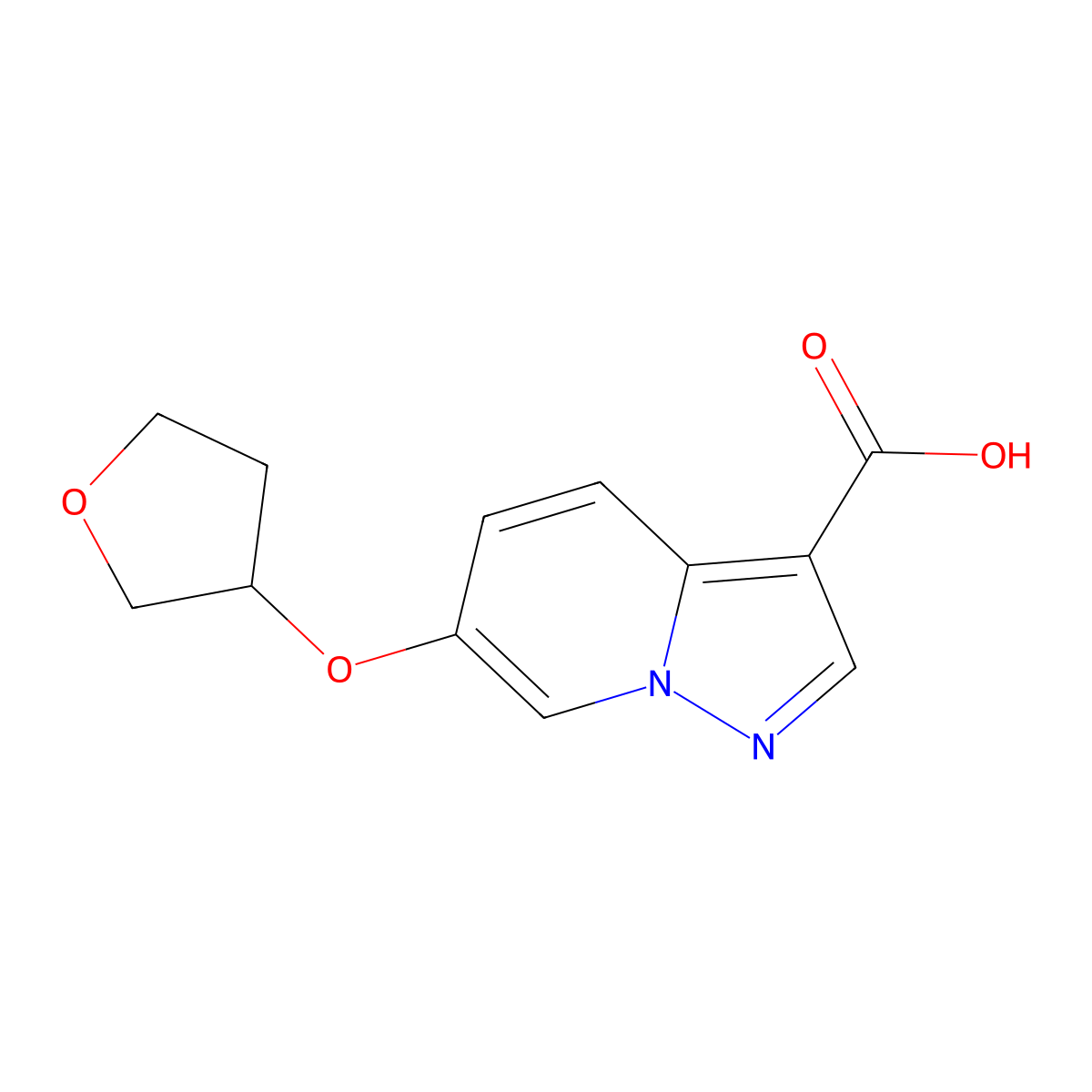 6-((Tetrahydrofuran-3-YL)oxy)pyrazolo[1,5-A]pyridine-3-carboxylic acid molecular structure, CAS 1860802-20-5