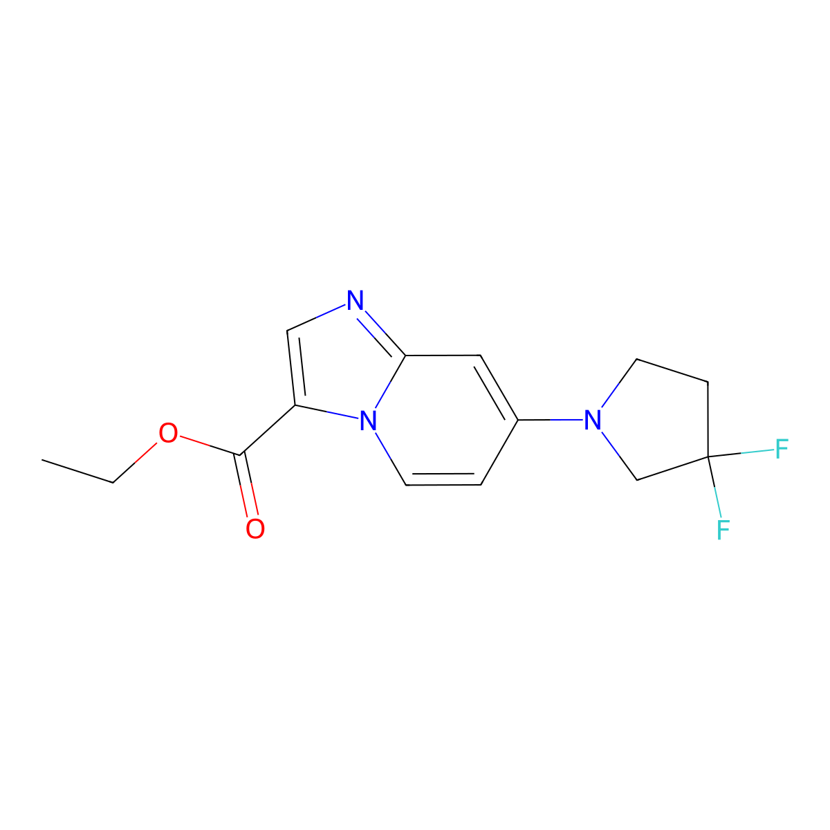 Ethyl 7-(3,3-difluoropyrrolidin-1-YL)imidazo[1,2-A]pyridine-3-carboxylate molecular structure, CAS 1860802-71-6