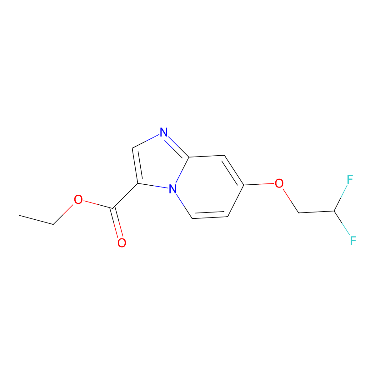 Ethyl 7-(2,2-difluoroethoxy)imidazo[1,2-a]pyridine-3-carboxylate molecular structure, CAS 1860803-20-8