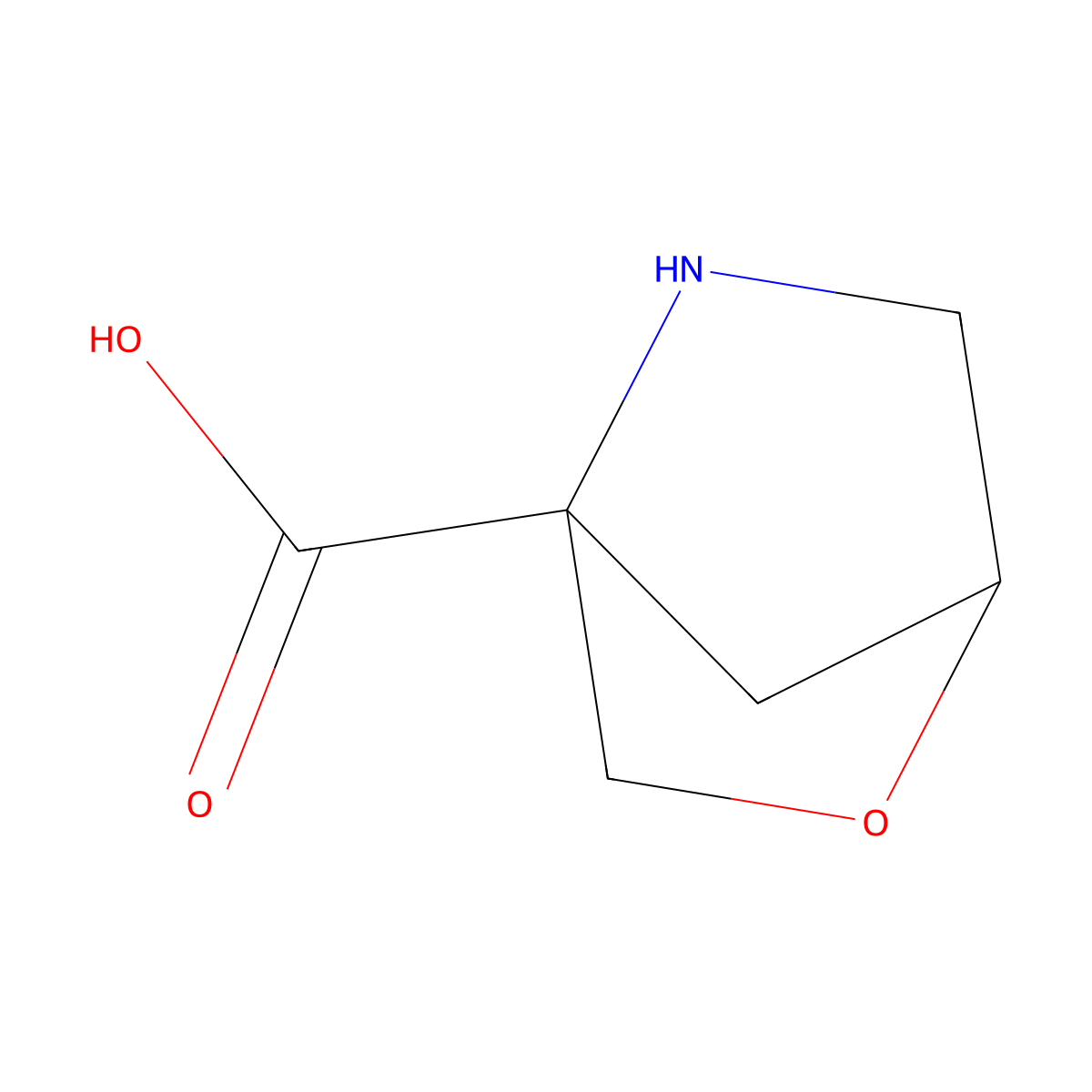 2-Oxa-5-azabicyclo[2.2.1]heptane-4-carboxylic acid molecular structure, CAS 1860808-48-5