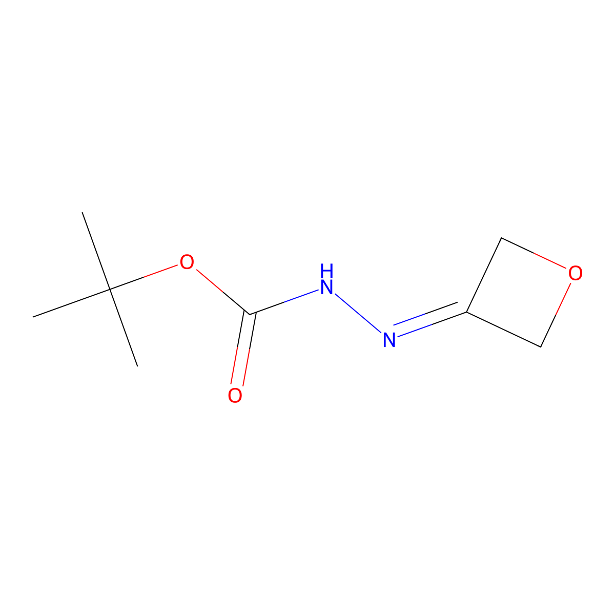 N'-(oxetan-3-ylidene)(tert-butoxy)carbohydrazide molecular structure, CAS 1860821-39-1