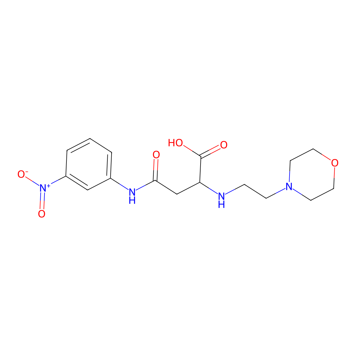 2-((2-Morpholinoethyl)amino)-4-((3-nitrophenyl)amino)-4-oxobutanoic acid molecular structure, CAS 1860842-86-9