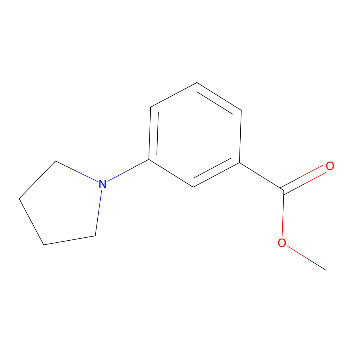 Methyl 3-(1-Pyrrolidinyl)benzoate molecular structure, CAS 186086-71-5