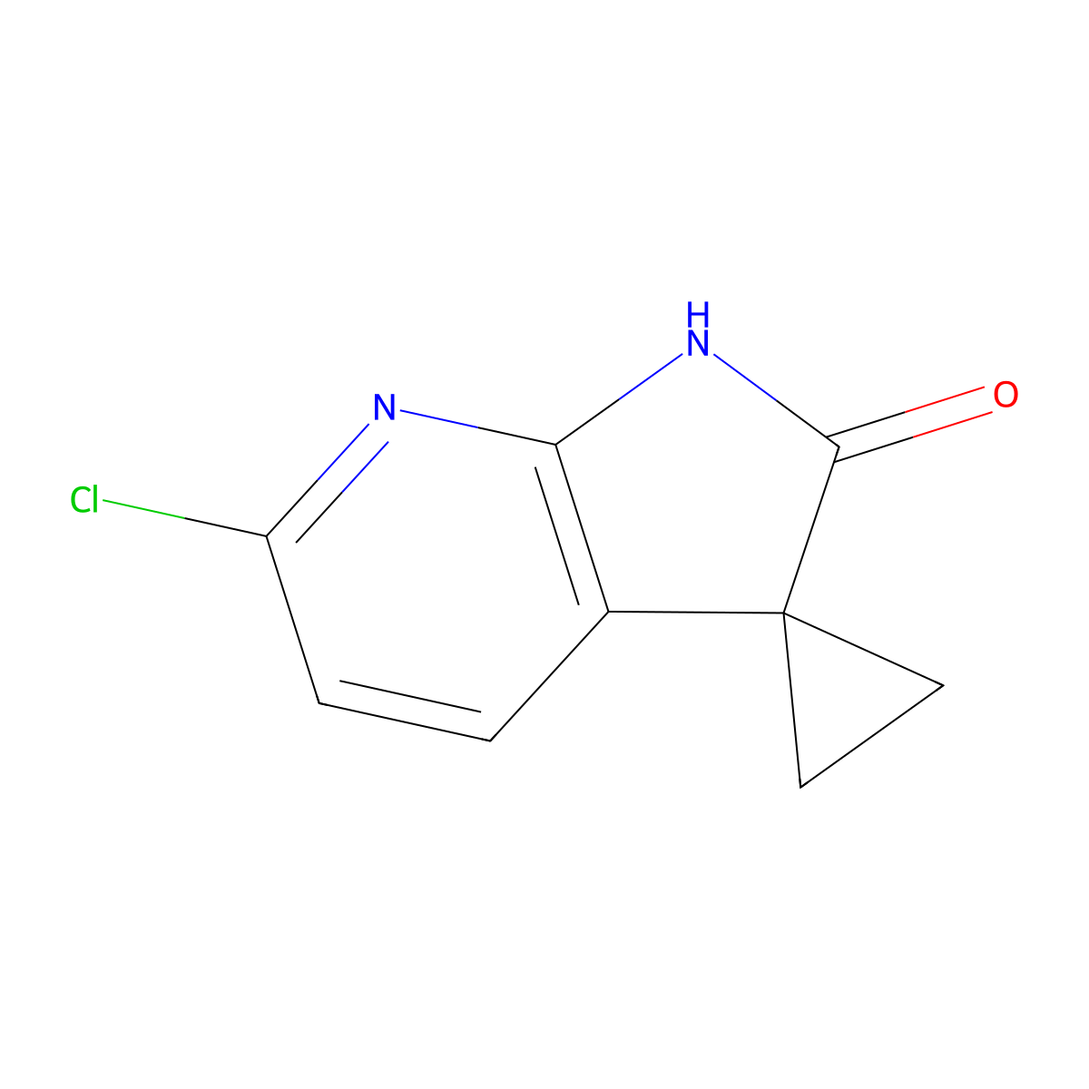 6'-Chloro-1',2'-dihydrospiro[cyclopropane-1,3'-pyrrolo[2,3-B]pyridine]-2'-one molecular structure, CAS 1860866-06-3