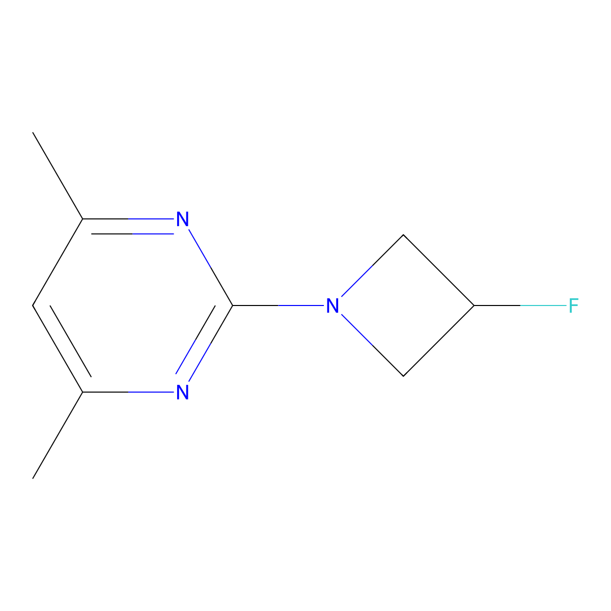 2-(3-Fluoroazetidin-1-yl)-4,6-dimethylpyrimidine molecular structure, CAS 1860869-46-0
