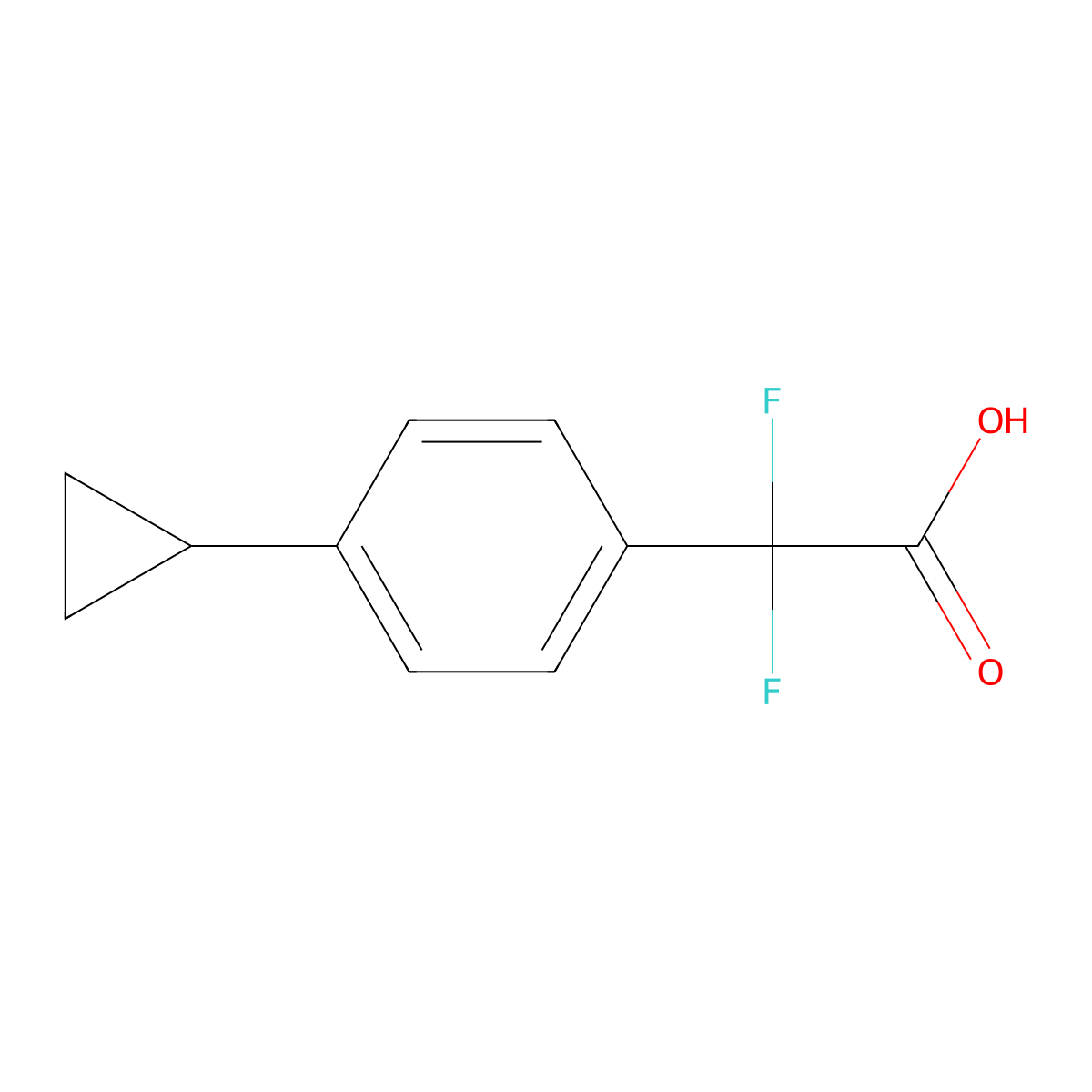 2-(4-Cyclopropylphenyl)-2,2-difluoroacetic acid molecular structure, CAS 1860875-60-0