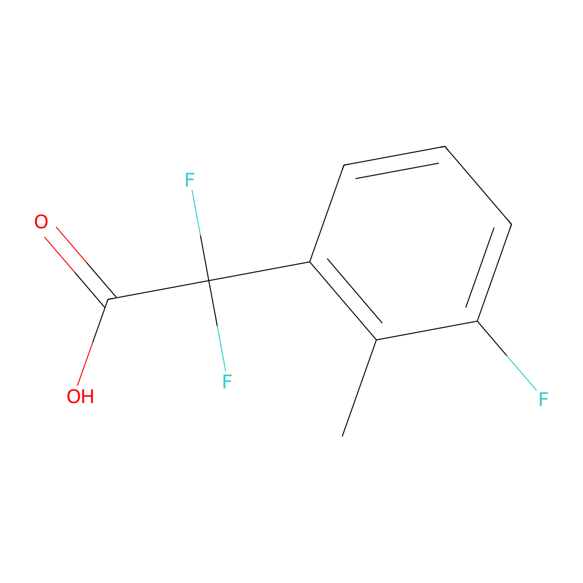 2,2-Difluoro-2-(3-fluoro-2-methylphenyl)acetic acid molecular structure, CAS 1860875-62-2