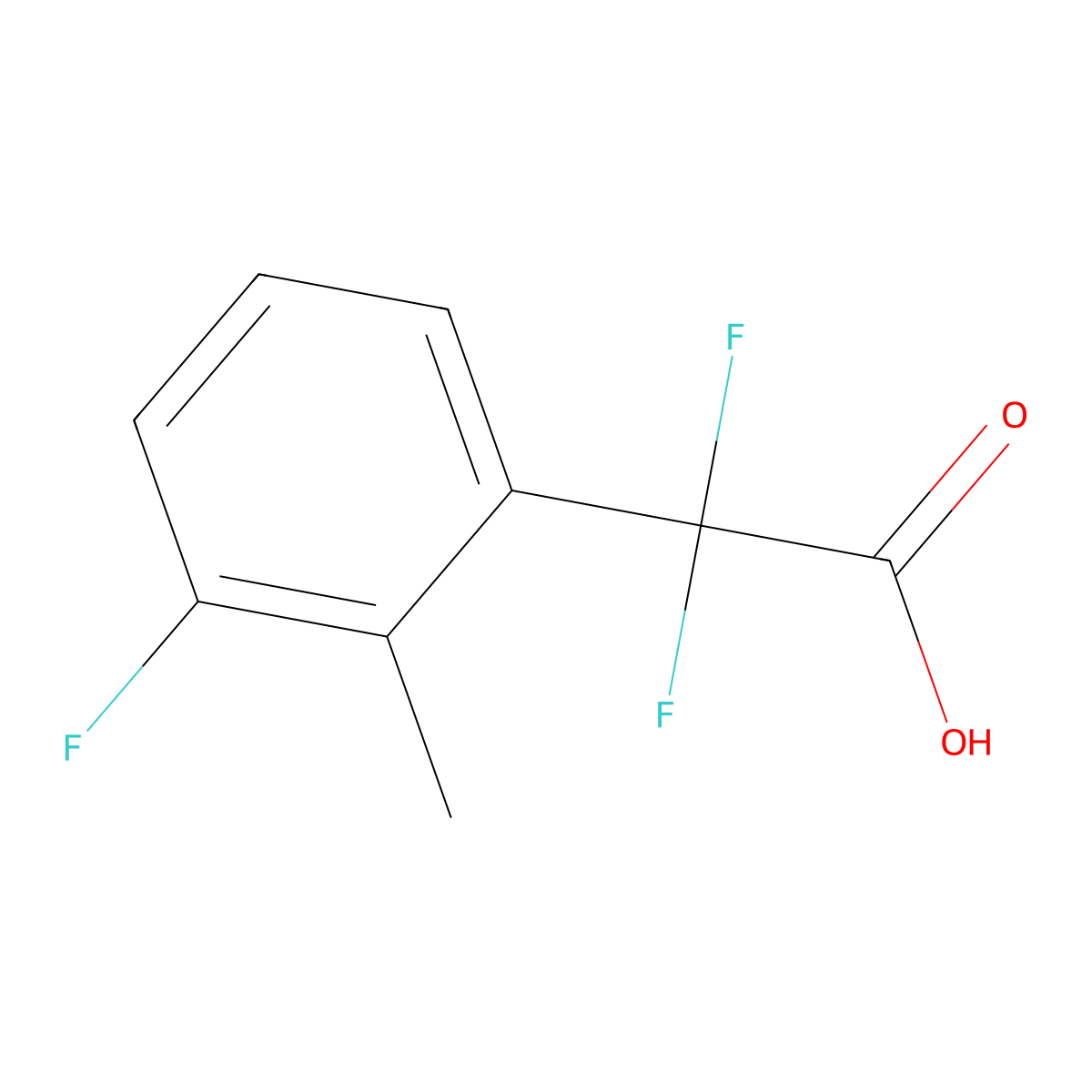 2,2-Difluoro-2-(3-fluoro-2-methylphenyl)acetic acid molecular structure, CAS 1860875-62-2