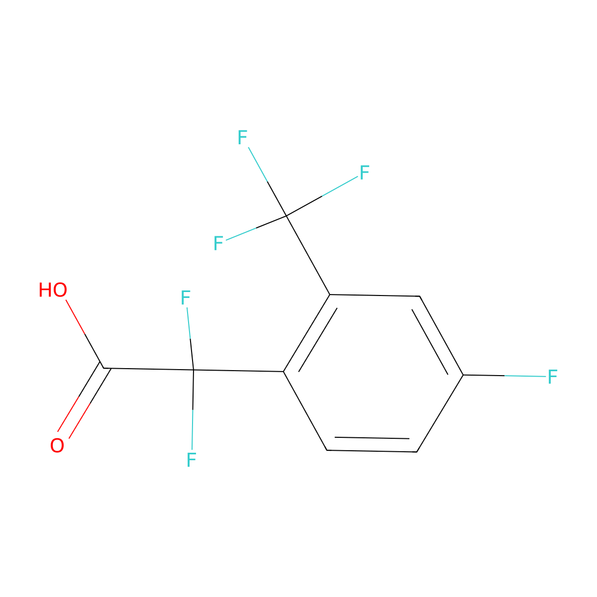 2,2-Difluoro-2-(4-fluoro-2-(trifluoromethyl)phenyl)acetic acid molecular structure, CAS 1860875-65-5