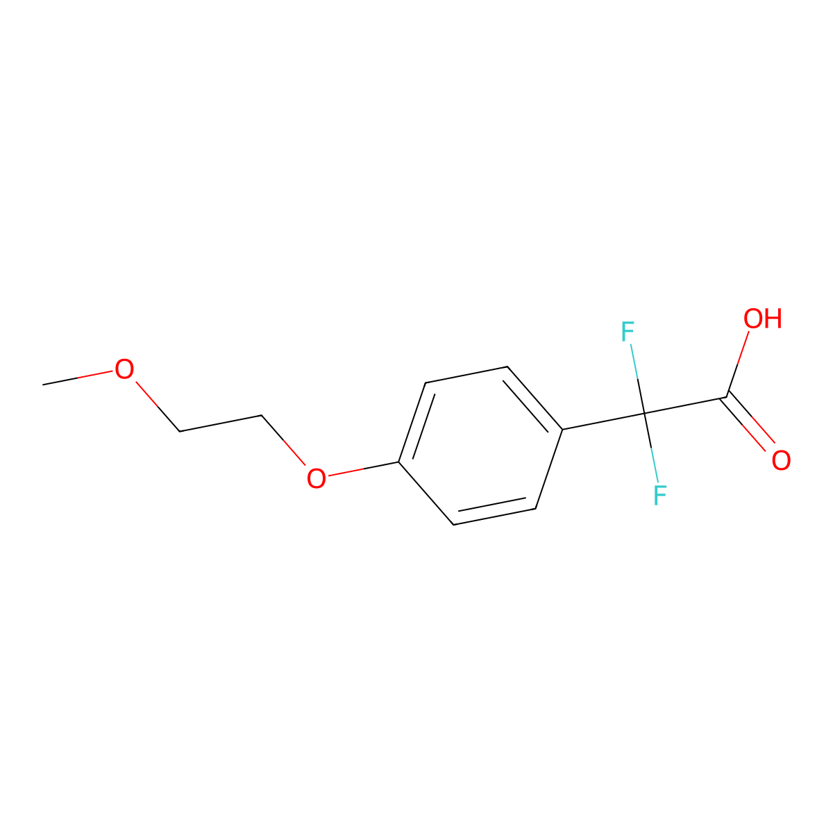 2,2-Difluoro-2-(4-(2-methoxyethoxy)phenyl)acetic acid molecular structure, CAS 1860875-76-8