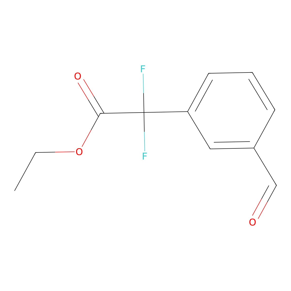 Ethyl 2,2-difluoro-2-(3-formylphenyl)acetate molecular structure, CAS 1860875-97-3