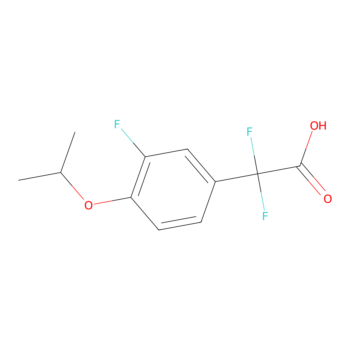 2,2-Difluoro-2-(3-fluoro-4-isopropoxyphenyl)acetic acid molecular structure, CAS 1860876-09-0