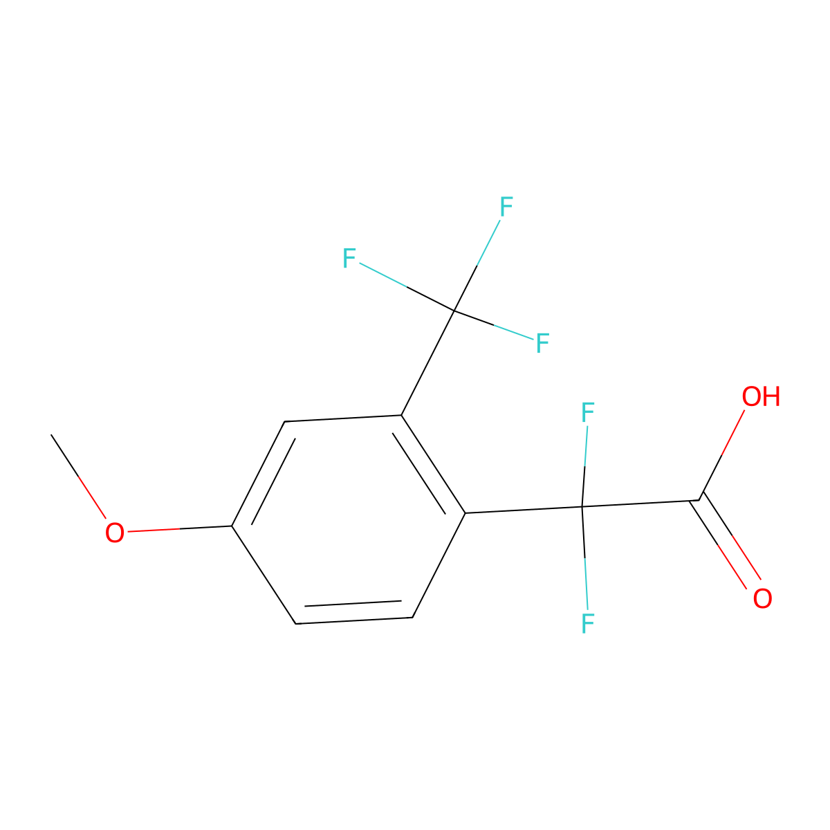2,2-Difluoro-2-[4-methoxy-2-(trifluoromethyl)phenyl]acetic acid molecular structure, CAS 1860876-28-3