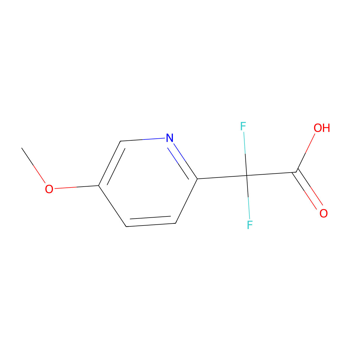 2,2-Difluoro-2-(5-methoxypyridin-2-yl)acetic acid molecular structure, CAS 1860877-01-5