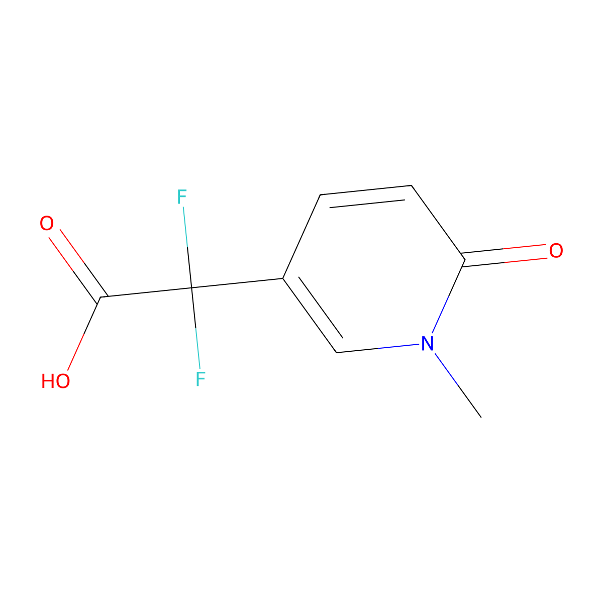 2,2-Difluoro-2-(1-methyl-6-oxo-1,6-dihydropyridin-3-yl)acetic acid molecular structure, CAS 1860877-05-9