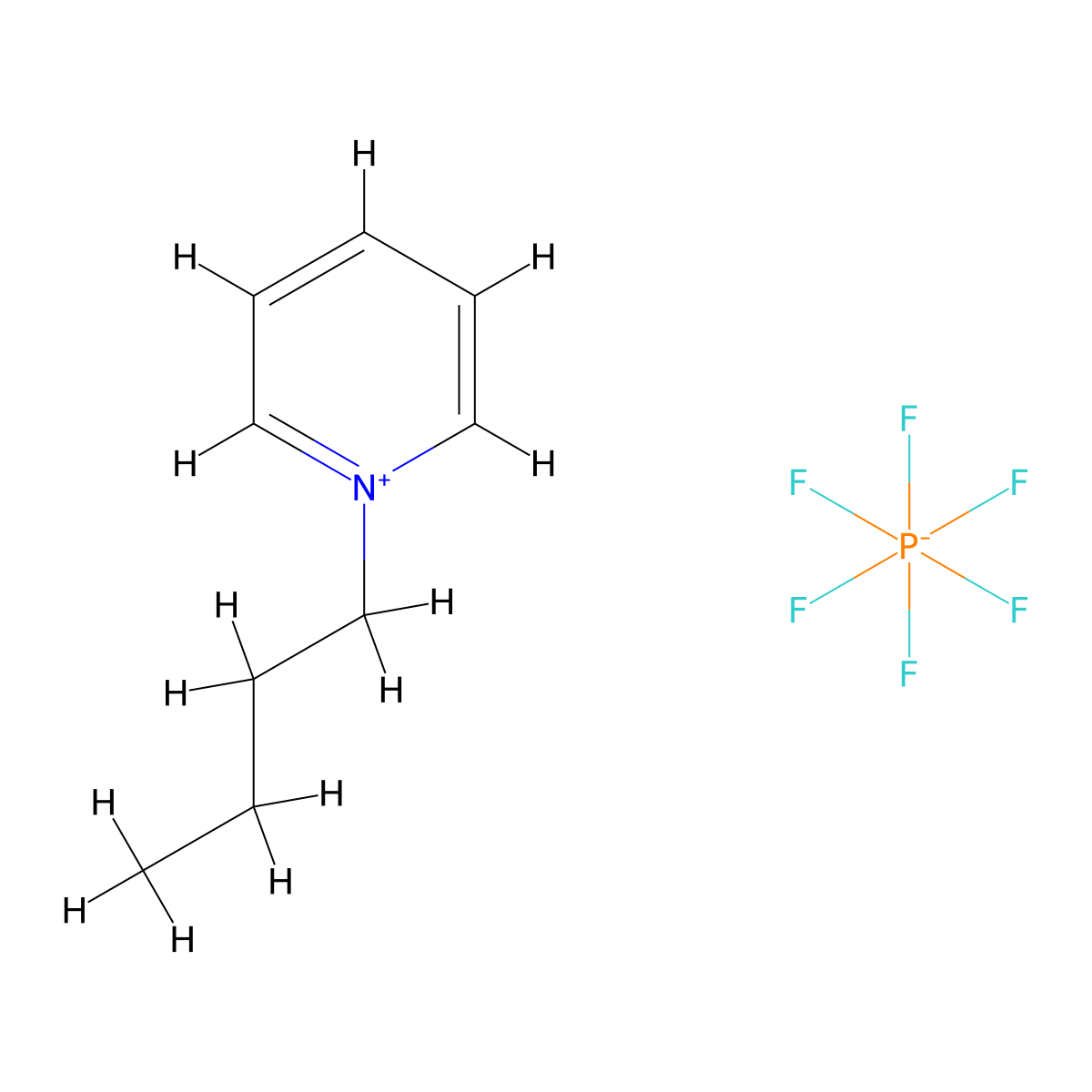 1-Butylpyridinium Hexafluorophosphate molecular structure, CAS 186088-50-6
