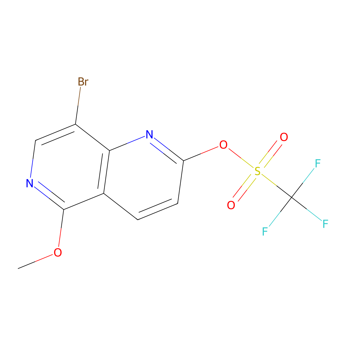 8-Bromo-5-methoxy-1,6-naphthyridin-2-yl trifluoromethanesulfonate molecular structure, CAS 1860887-03-1