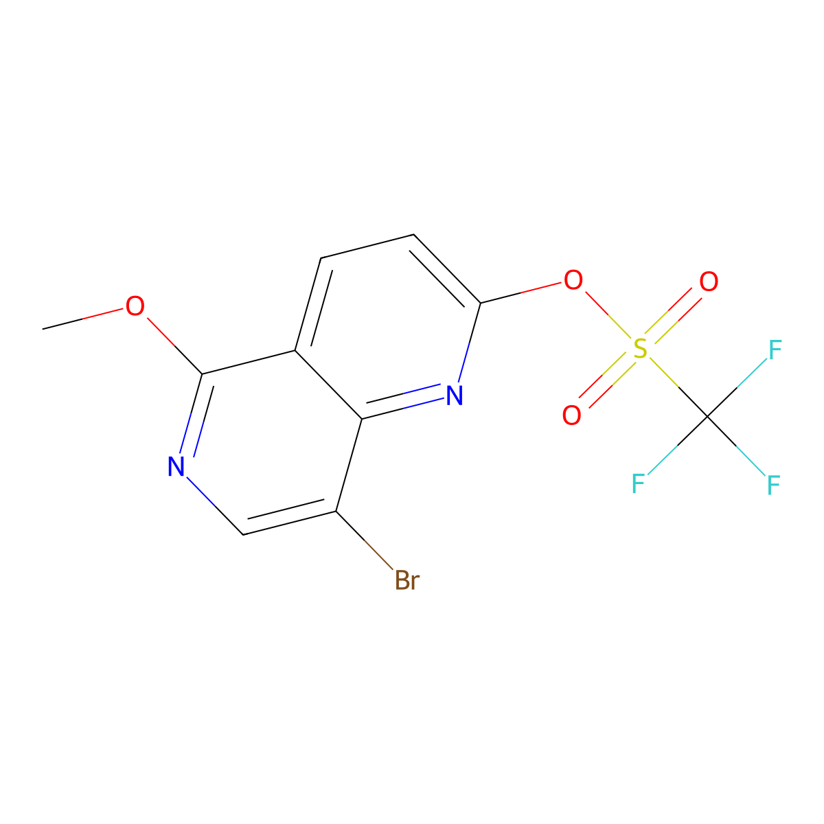 8-Bromo-5-methoxy-1,6-naphthyridin-2-yl trifluoromethanesulfonate molecular structure, CAS 1860887-03-1