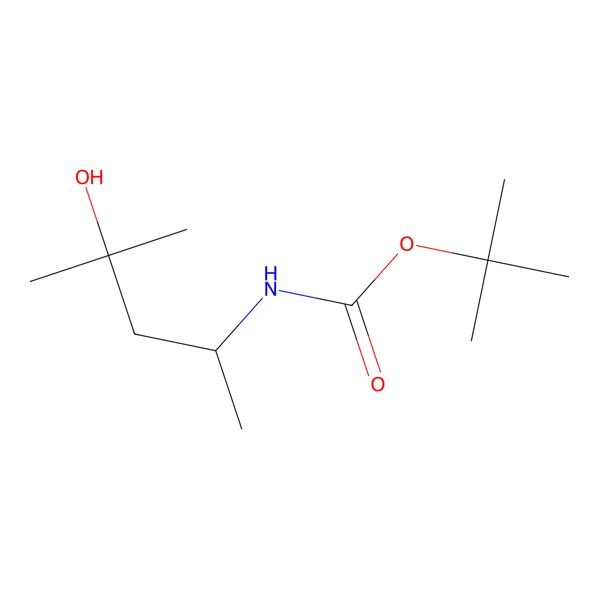 tert-butyl N-(4-hydroxy-4-methylpentan-2-yl)carbamate molecular structure, CAS 1860889-17-3