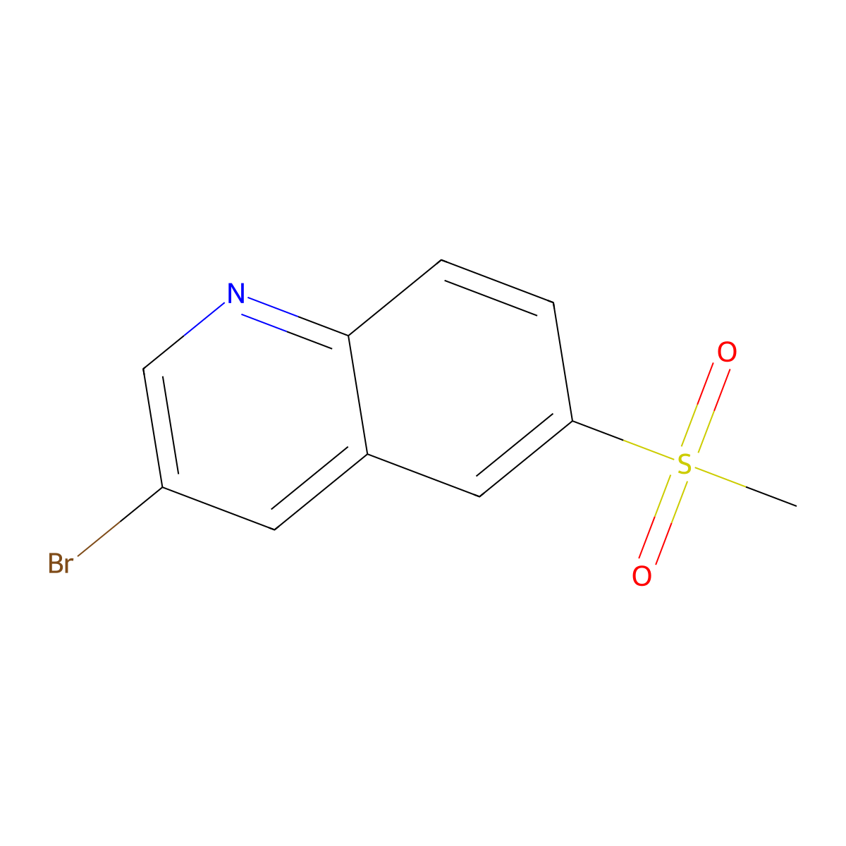 3-Bromo-6-(methylsulfonyl)quinoline molecular structure, CAS 1860894-29-6