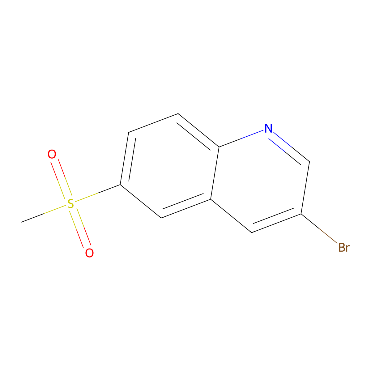 3-Bromo-6-(methylsulfonyl)quinoline molecular structure, CAS 1860894-29-6