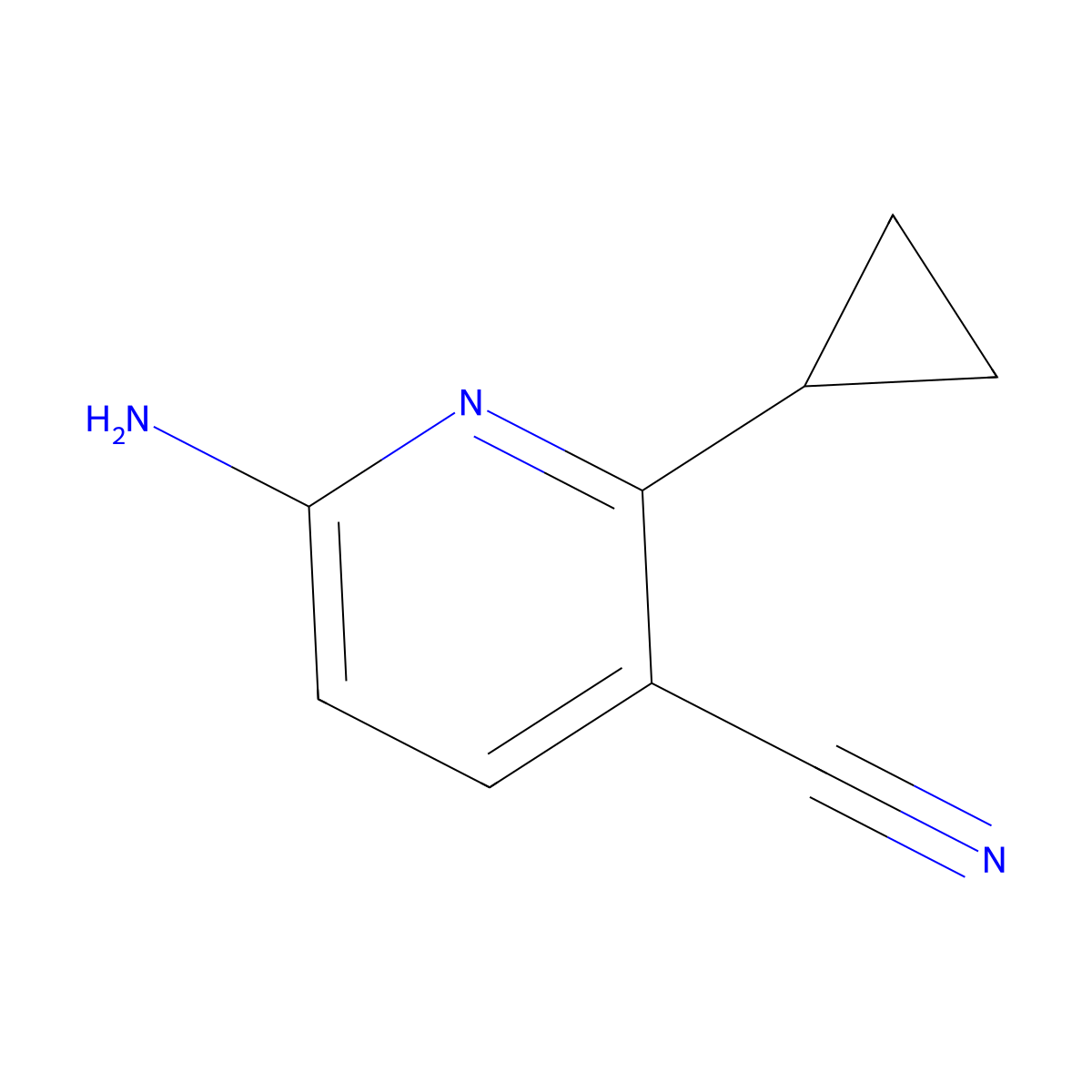 6-Amino-2-cyclopropylpyridine-3-carbonitrile molecular structure, CAS 1860894-51-4