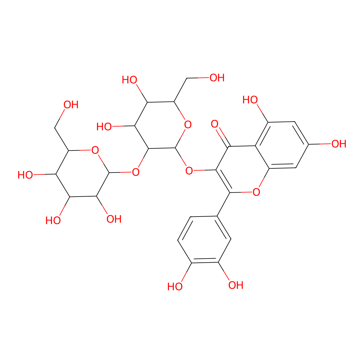 quercetin 3-O-sophoroside molecular structure, CAS 18609-17-1