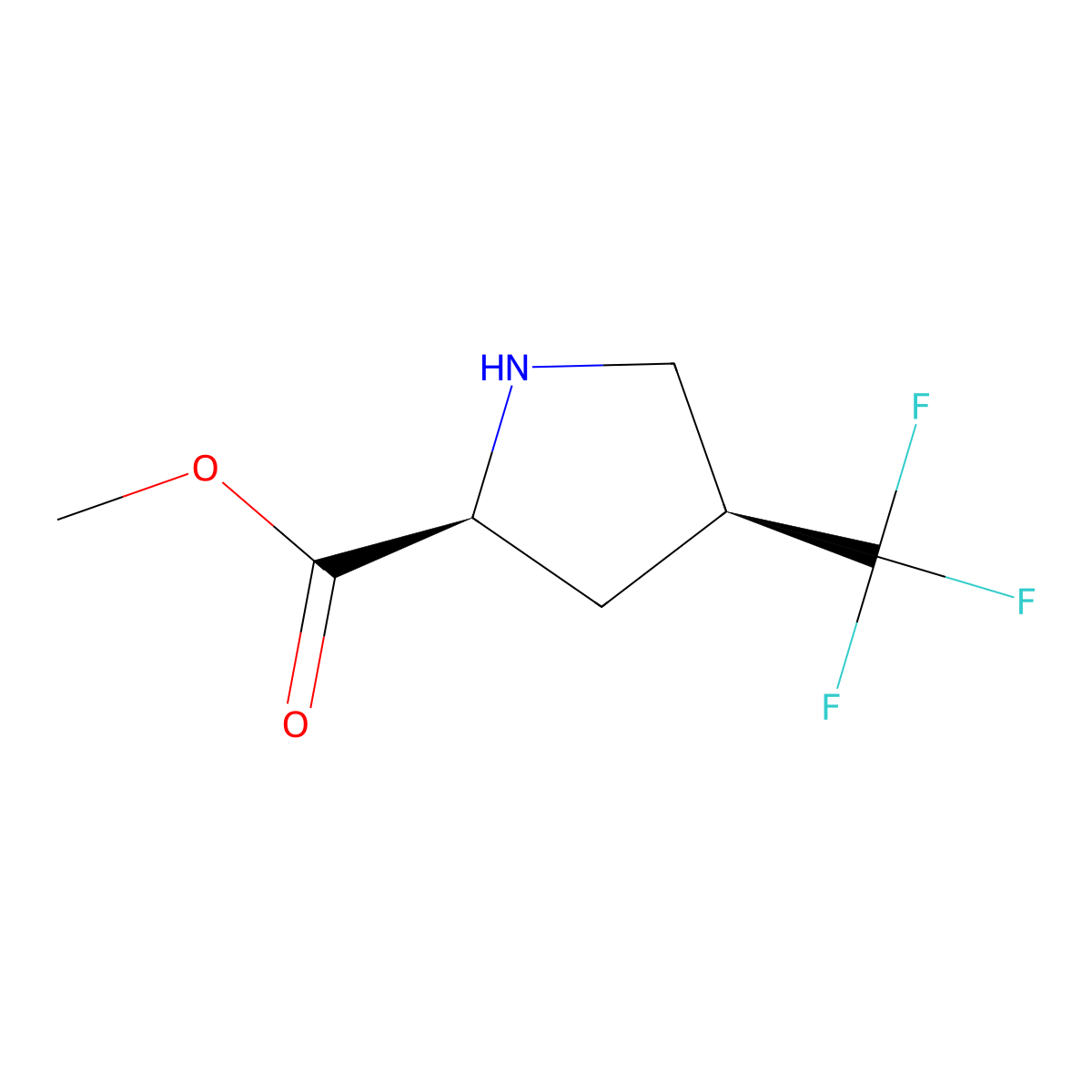 Methyl (2S,4S)-4-(trifluoromethyl)pyrrolidine-2-carboxylate molecular structure, CAS 1860943-65-2
