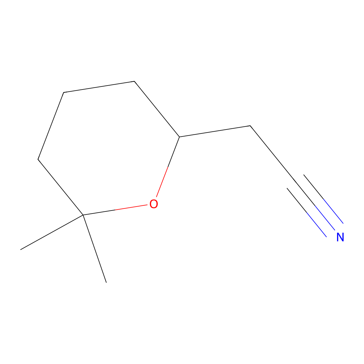 2-(6,6-Dimethyloxan-2-yl)acetonitrile molecular structure, CAS 1860959-09-6