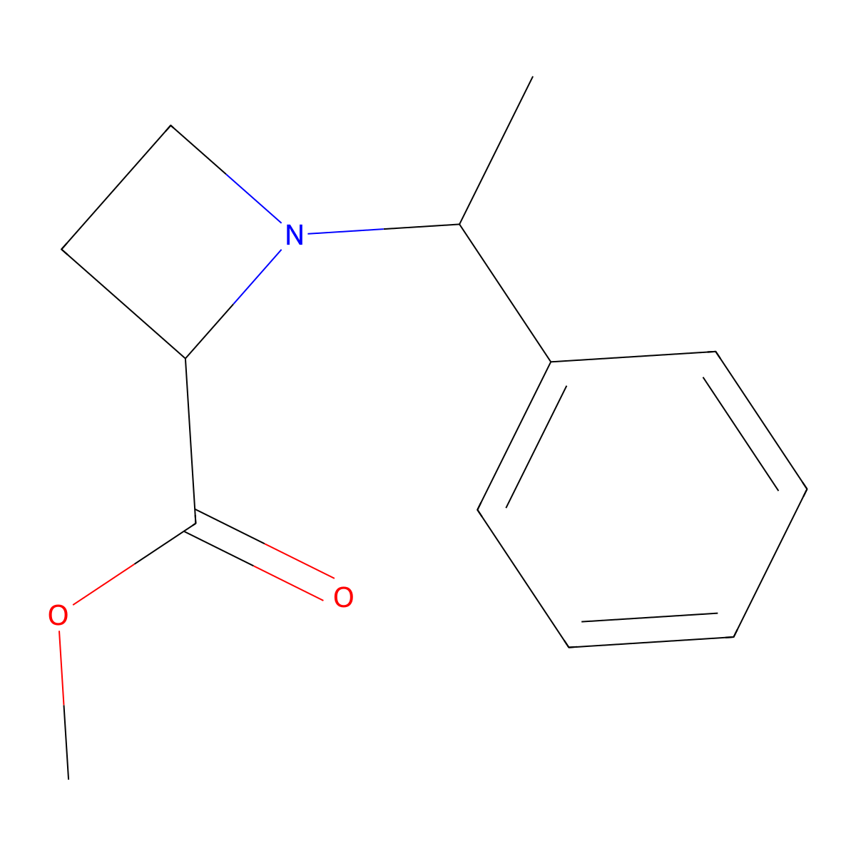 Methyl 1-(1-phenylethyl)azetidine-2-carboxylate molecular structure, CAS 186096-46-8