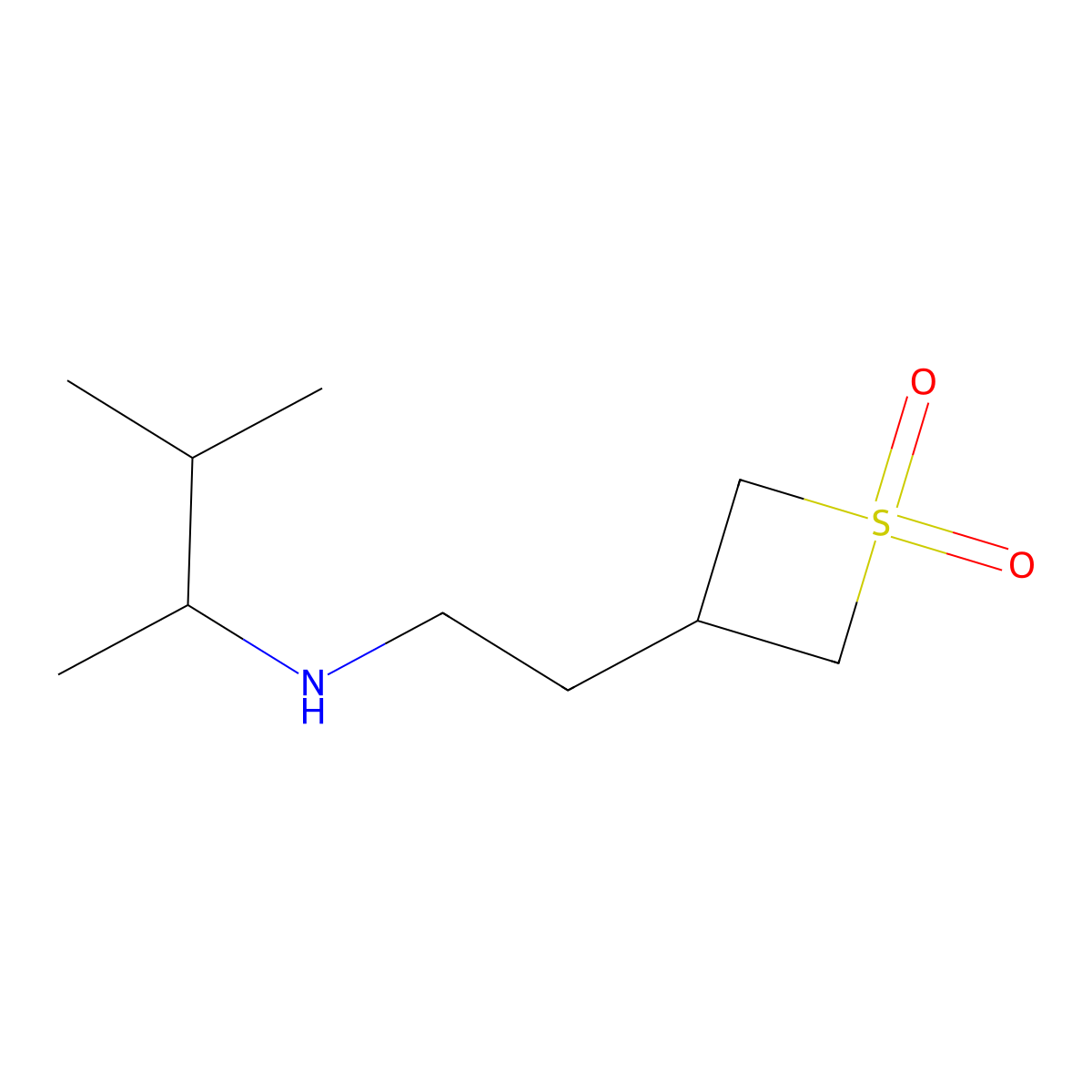 3-(2-((3-Methylbutan-2-yl)amino)ethyl)thietane 1,1-dioxide molecular structure, CAS 1860960-77-5