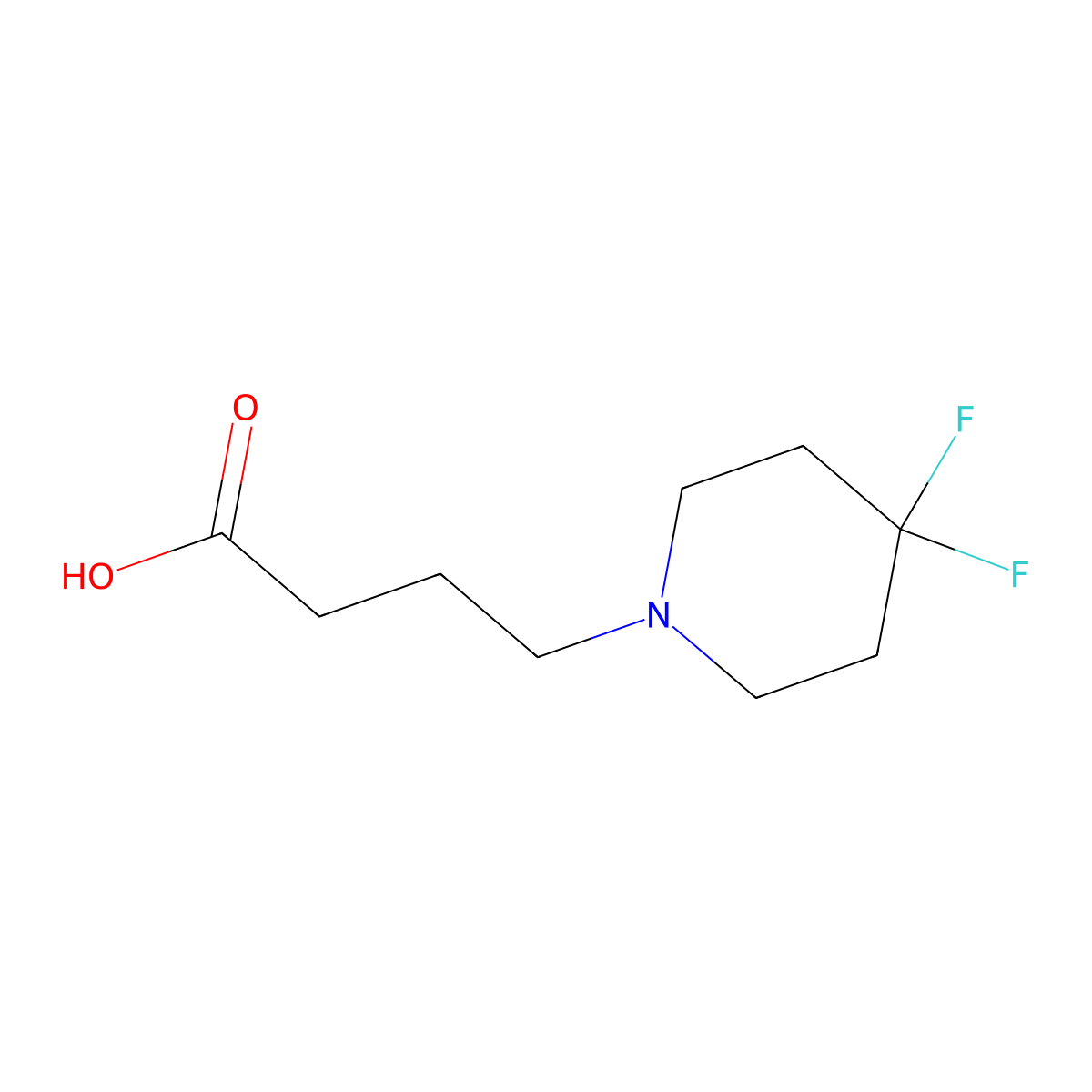 4-(4,4-Difluoro-piperidin-1-yl)-butyric acid molecular structure, CAS 1860991-91-8