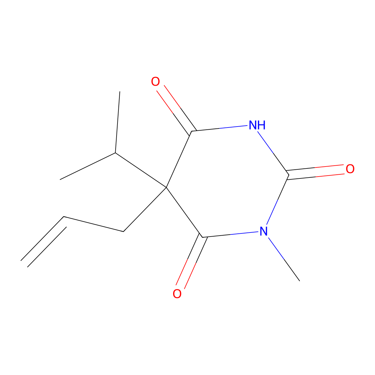 5-Allyl-5-isopropyl-1-methylbarbituric acid molecular structure, CAS 1861-21-8