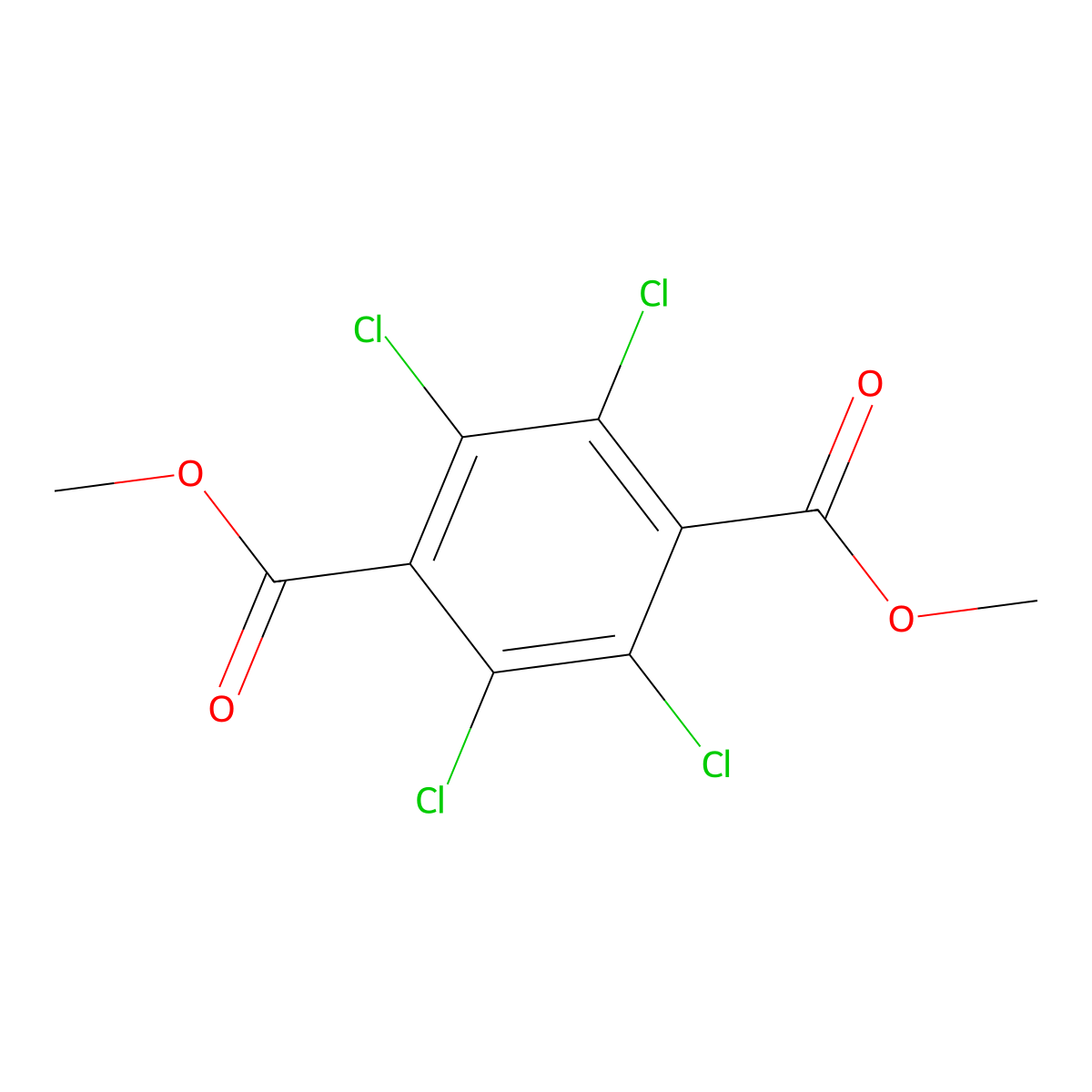 Dacthal molecular structure, CAS 1861-32-1