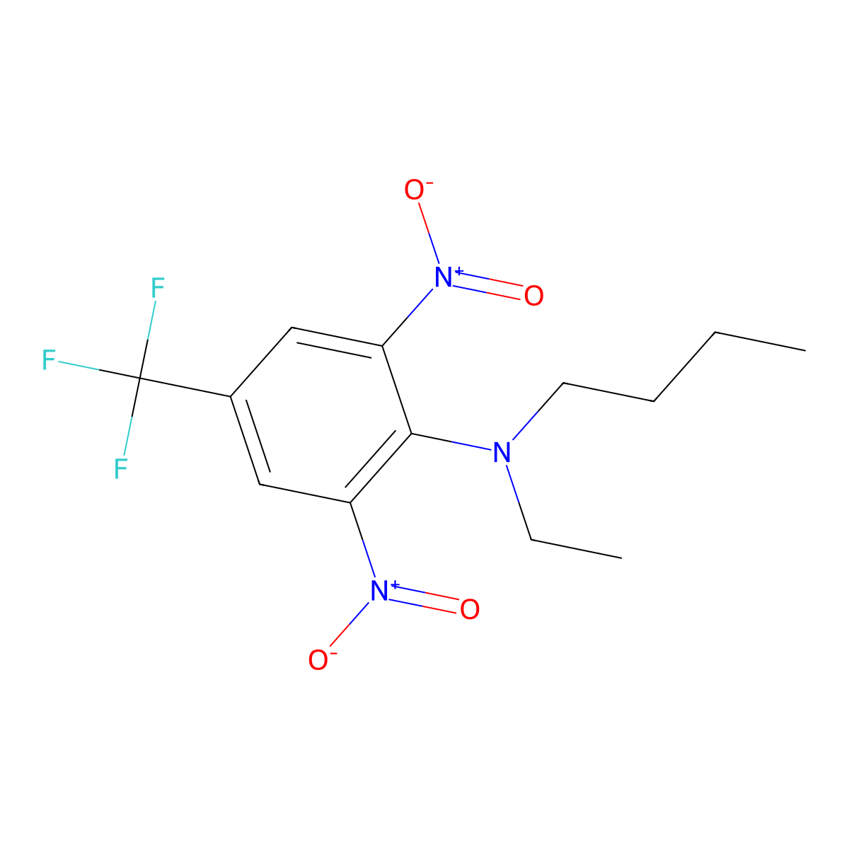 Benfluralin molecular structure, CAS 1861-40-1