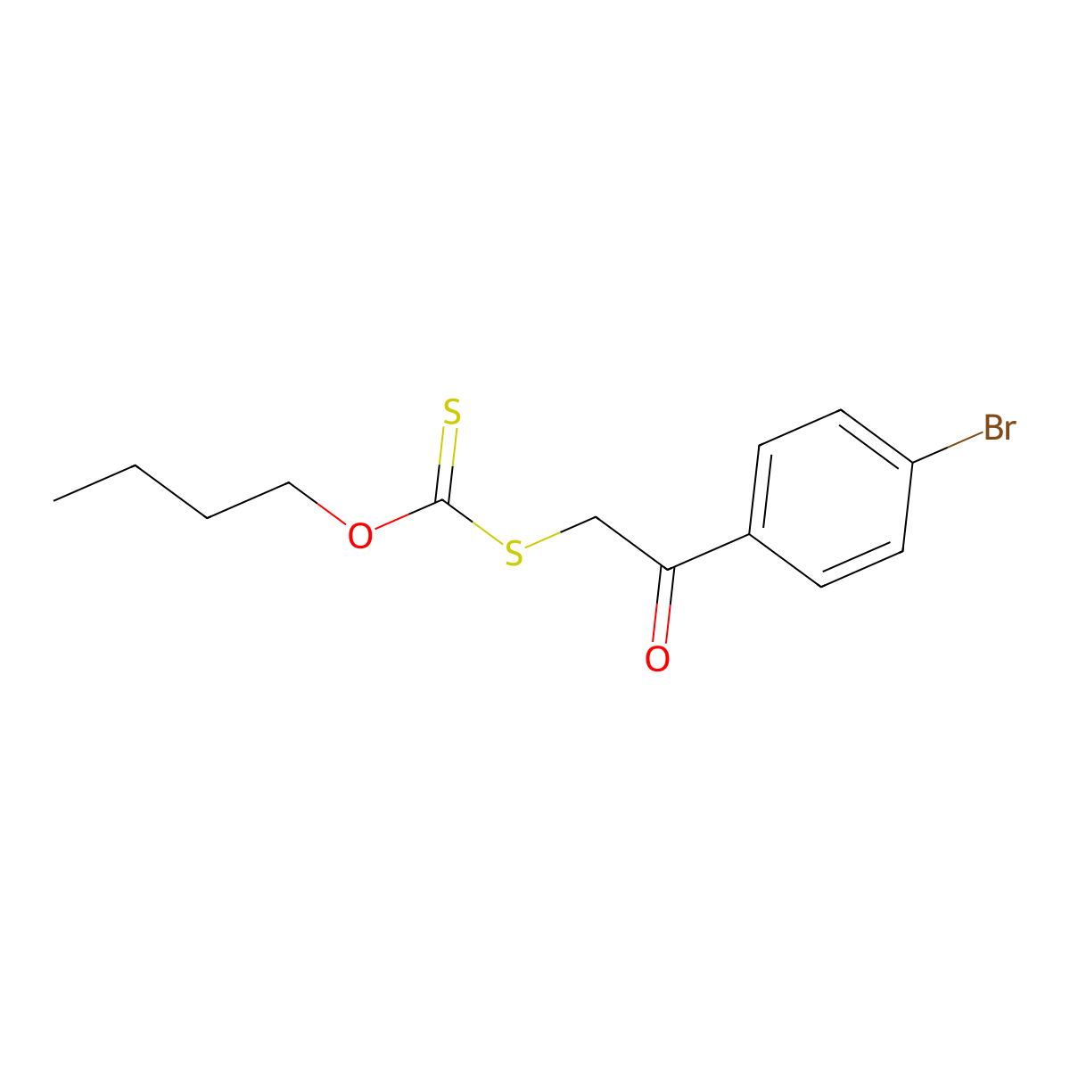 1-(4-Bromophenyl)-2-[(butoxymethanethioyl)sulfanyl]ethan-1-one molecular structure, CAS 1861-50-3