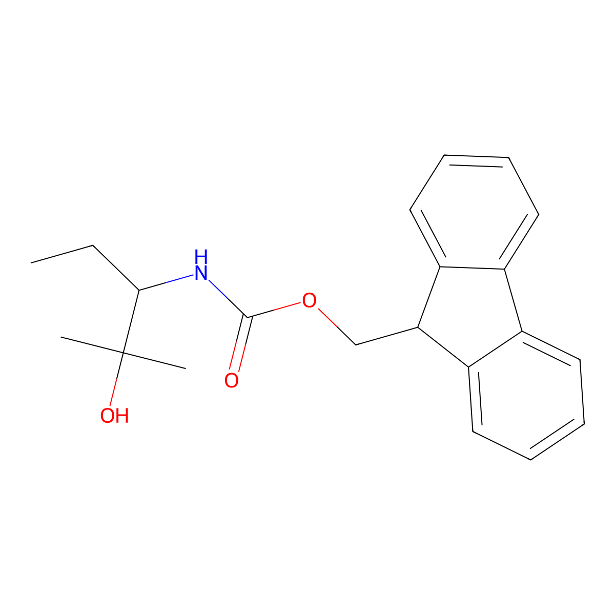 (9H-fluoren-9-yl)methyl N-(2-hydroxy-2-methylpentan-3-yl)carbamate molecular structure, CAS 1861016-83-2
