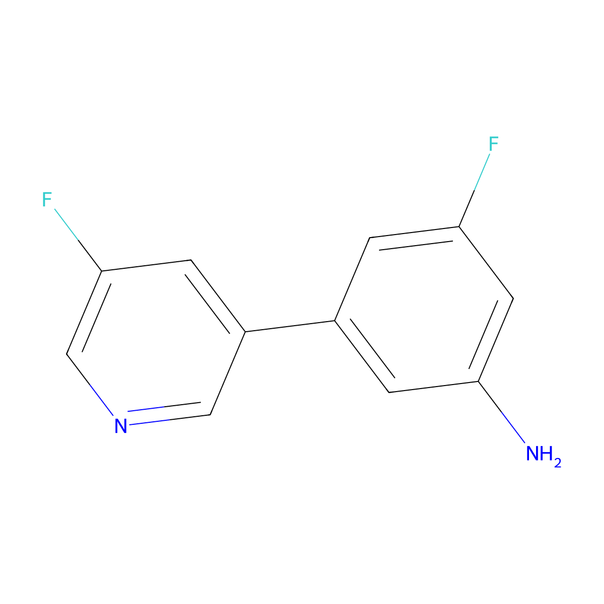 3-Fluoro-5-(5-fluoropyridin-3-yl)aniline molecular structure, CAS 1861018-62-3