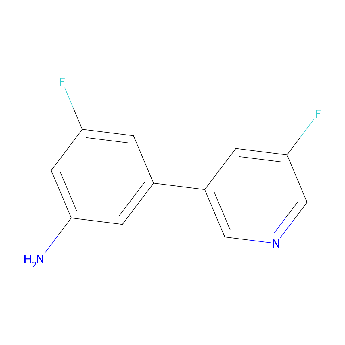 3-Fluoro-5-(5-fluoropyridin-3-yl)aniline molecular structure, CAS 1861018-62-3