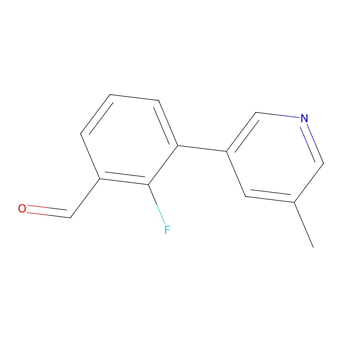2-Fluoro-3-(5-methylpyridin-3-yl)benzaldehyde molecular structure, CAS 1861032-73-6