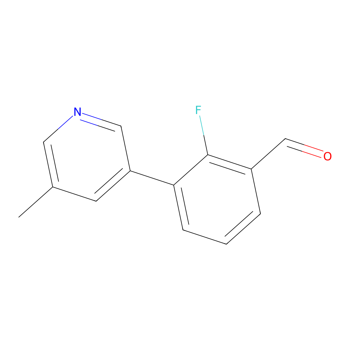 2-Fluoro-3-(5-methylpyridin-3-yl)benzaldehyde molecular structure, CAS 1861032-73-6