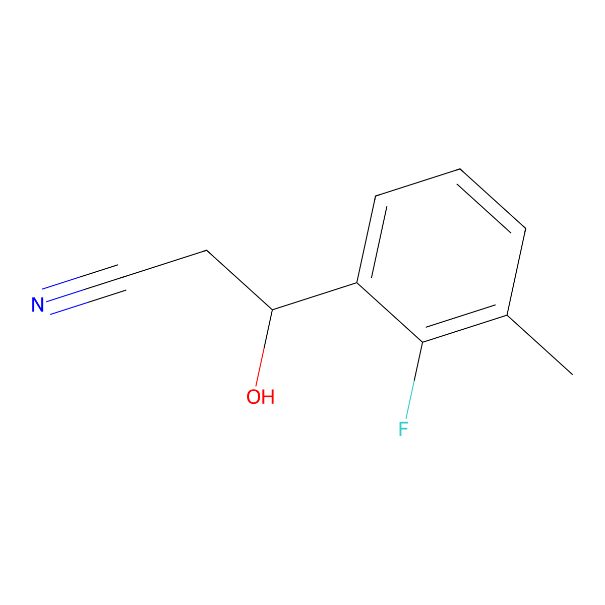 3-(2-Fluoro-3-methylphenyl)-3-hydroxypropanenitrile molecular structure, CAS 1861045-54-6