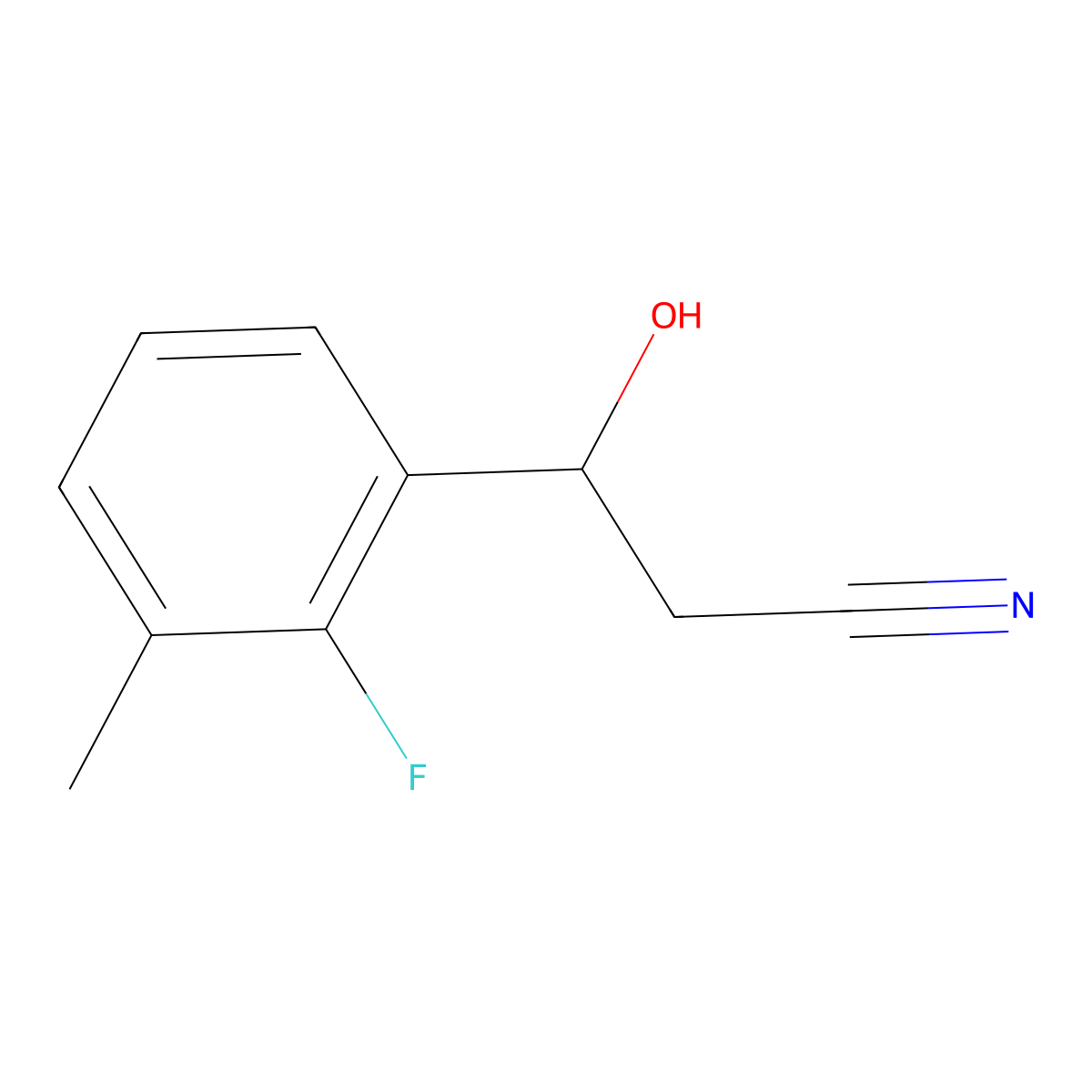 3-(2-Fluoro-3-methylphenyl)-3-hydroxypropanenitrile molecular structure, CAS 1861045-54-6