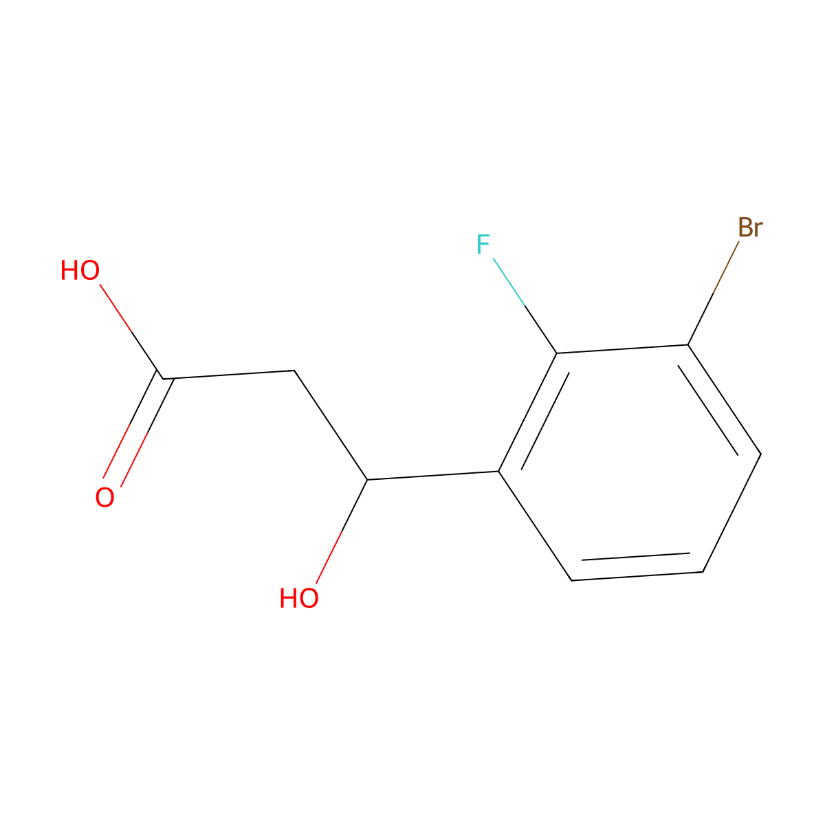 3-(3-Bromo-2-fluorophenyl)-3-hydroxypropanoic acid molecular structure, CAS 1861082-75-8