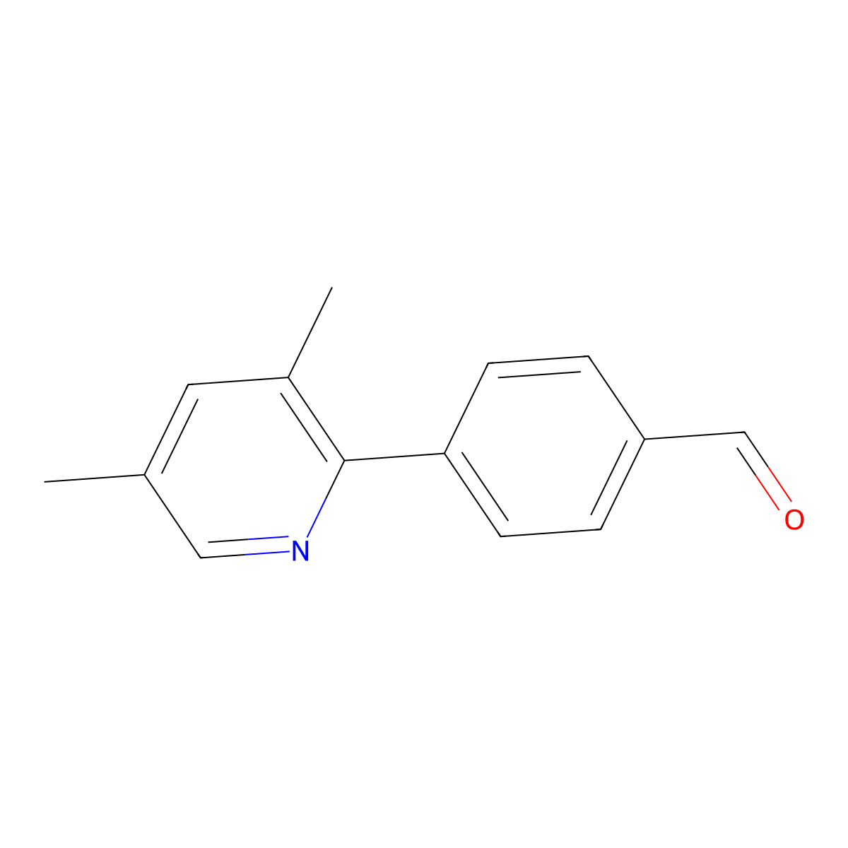 4-(3,5-Dimethyl-2-pyridinyl)benzaldehyde molecular structure, CAS 1861090-08-5