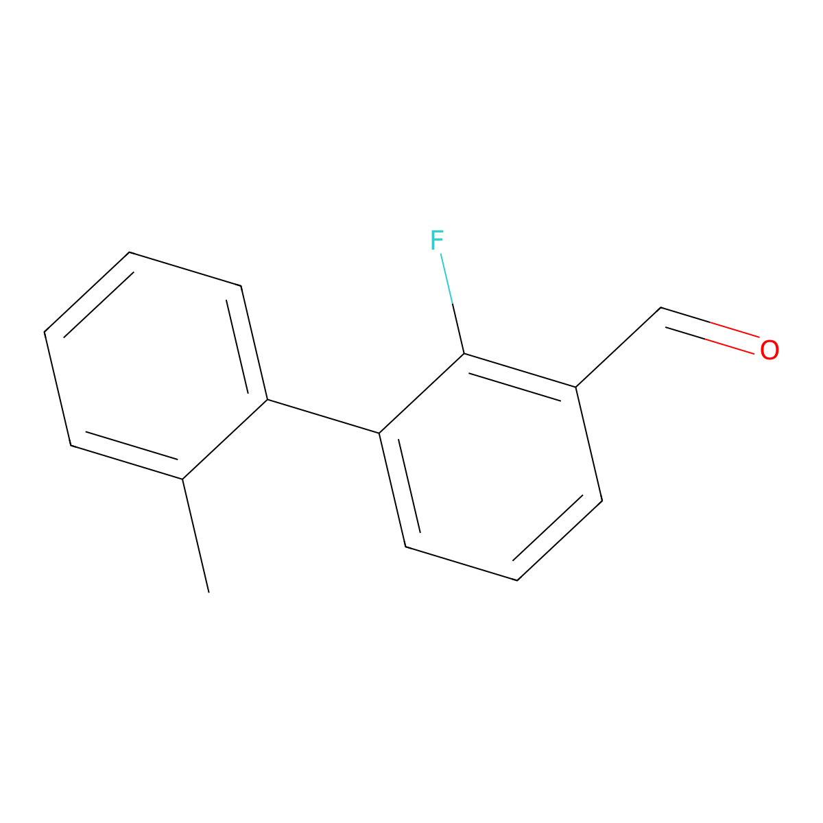 2-Fluoro-2'-methyl-[1,1'-biphenyl]-3-carbaldehyde molecular structure, CAS 1861098-36-3