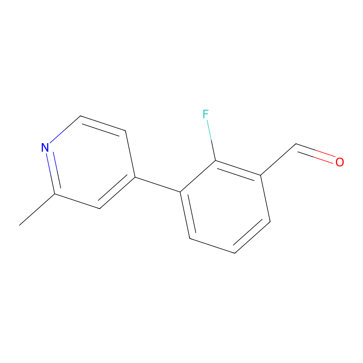 2-Fluoro-3-(2-methylpyridin-4-yl)benzaldehyde molecular structure, CAS 1861098-65-8
