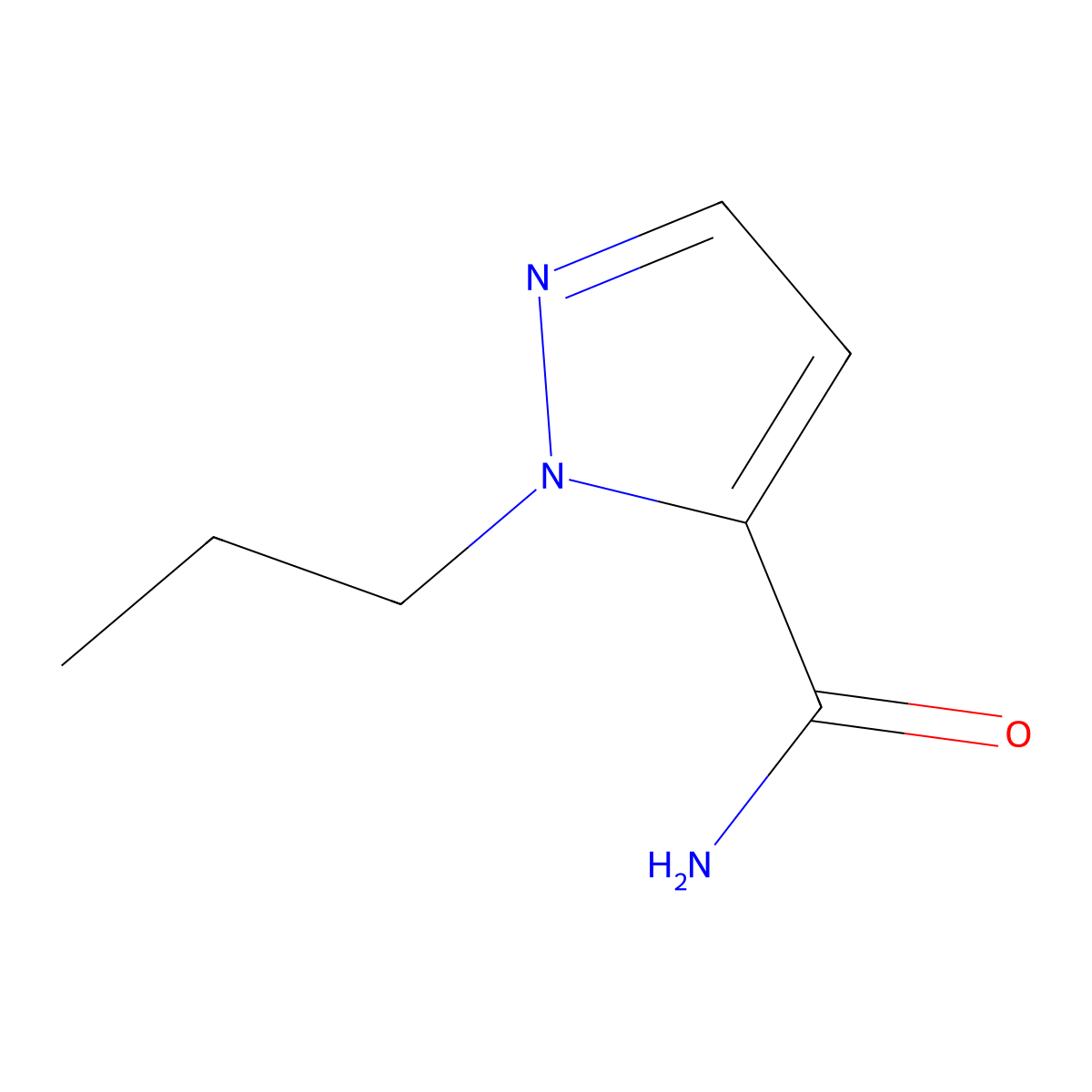 1-Propyl-1H-pyrazole-5-carboxamide molecular structure, CAS 1861126-44-4